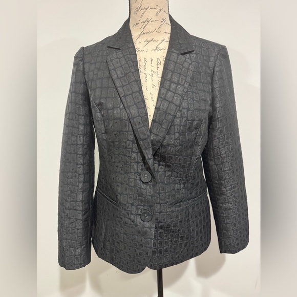 Chicos Sephia Croc Embossed blazer jacket Black Chicos size 0 Small - Picture 1 of 7